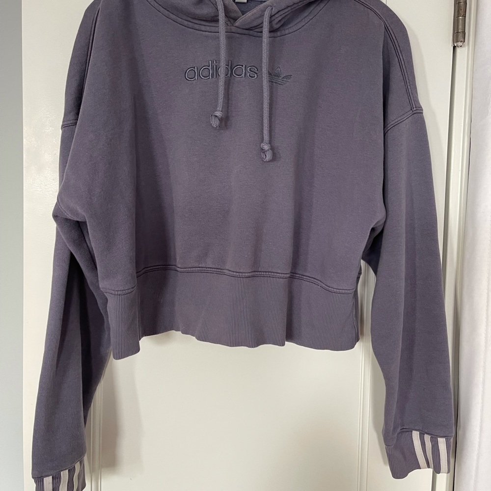 Full adidas sweat suit dusty blue color